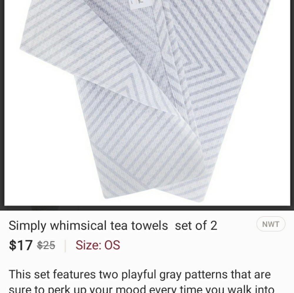 Simply whimsical tea towels set of 2